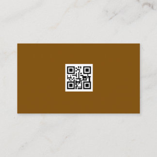 Cartão De Visita "Código QR do Logotipo Marrom Minimalista Scan Web