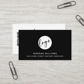 Cartão De Visita Código Qr do Logotipo Moderno Minimalista Profissi