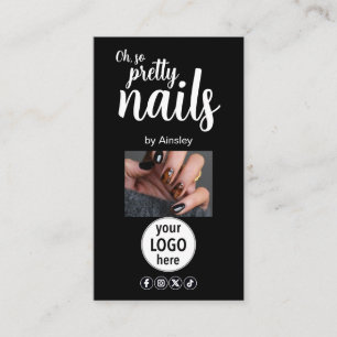 Cartão De Visita Código QR do Logotipo Oh So Pretty Nails Social