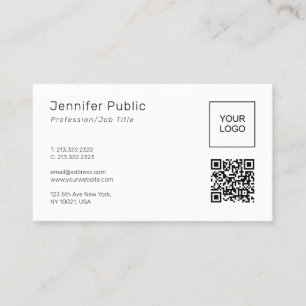 Cartão De Visita Código QR do Logotipo Personalizado Moderno Simple