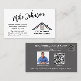Cartão De Visita Código QR do Logotipo Profissional Imobiliário Mod