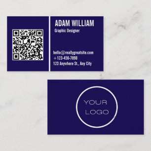 Cartão De Visita Código QR do logotipo profissional mínimo da empre