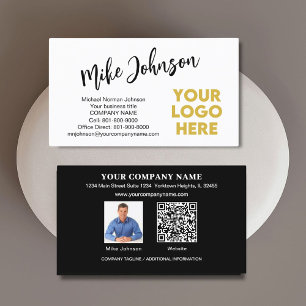 Cartão De Visita Código QR do logotipo profissional personalizado m