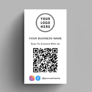 Cartão De Visita Código QR do Logotipo Promocional