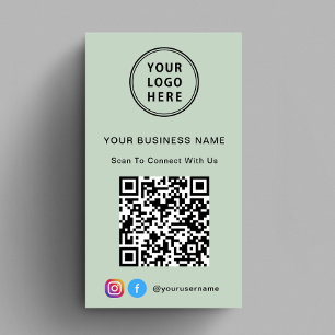 Cartão De Visita Código QR do Logotipo Promocional Sage