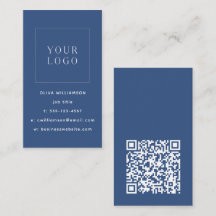 Código QR do Logotipo Vertical Azul Minimalista Mo