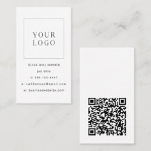 Código QR do Logotipo Vertical Branco Minimalista 