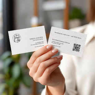 Cartão De Visita Código QR do Mediador de Seguros de Vida Branca Mo