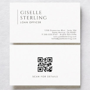 Cartão De Visita Código QR do Oficial de Empréstimo Profissional Mo