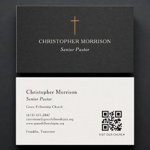 Cartão De Visita Código QR do Pastor da Igreja
