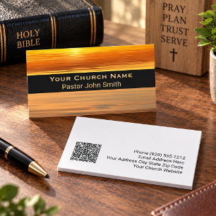 Cartão De Visita Código QR do Pastor da Igreja Reflexo do Pôr do So