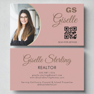 Cartão De Visita Código QR do Realtor de Imagem do Realtor de Fotog