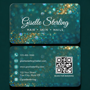 Cartão De Visita Código QR do Salão de Beleza Profissional