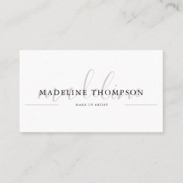 Cartão De Visita Código QR do Script de Caligrafia de Lavanda Pálid