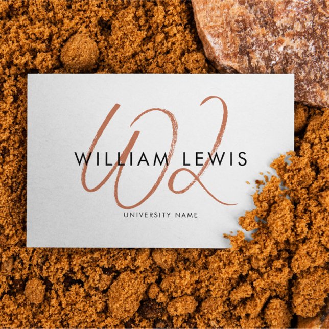 Cartão De Visita Código QR do Script Terracotta do Estudante forman (Graduate Student Terracotta Script QR Code Business Card)