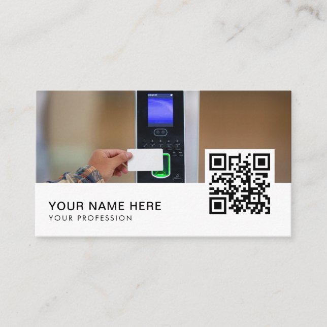 Cartão De Visita Código QR do serviço de Controle de Acesso (Frente)