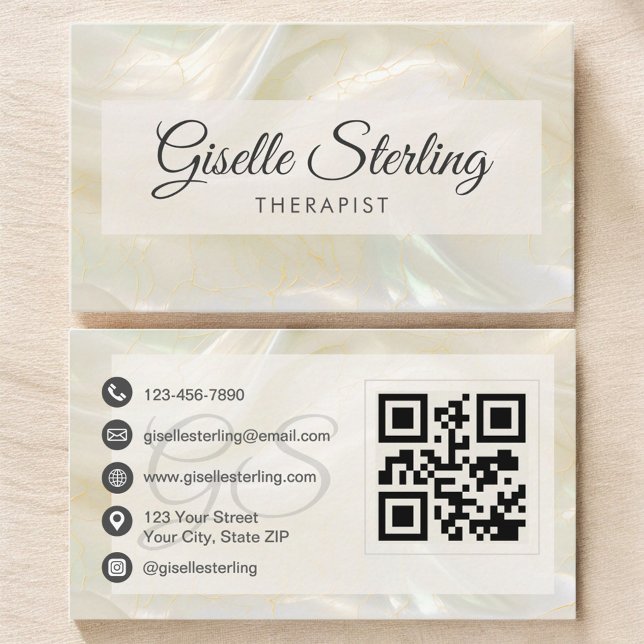 Cartão De Visita Código QR do Terapeuta (Criador carregado)