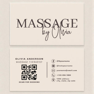 Cartão De Visita Código QR do Terapêutico com Massagem Neutra do Su