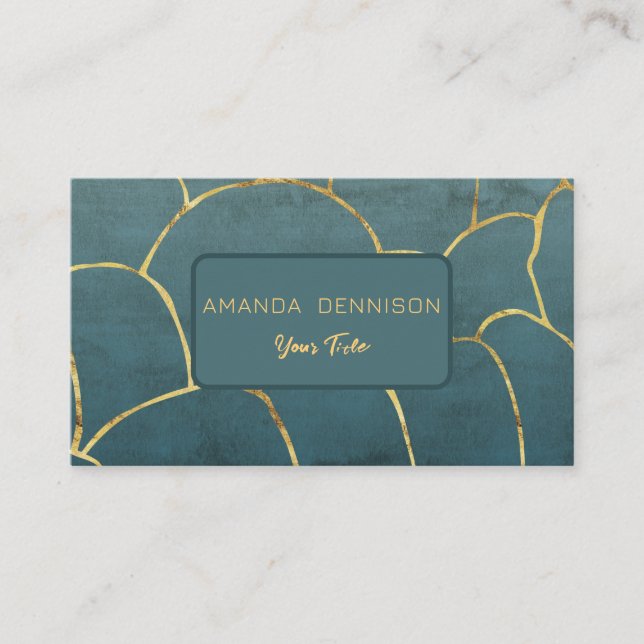 Cartão De Visita Código QR do tesouro de Abstrato submarino (Frente)