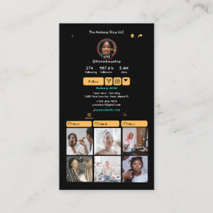 Cartão De Visita Código QR do TikTok Peach para Redes Sociais