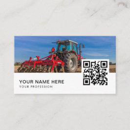 Cartão De Visita Código QR do trator agrícola agrícola