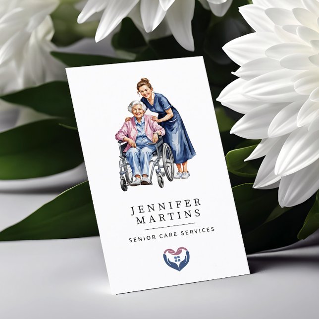 Cartão De Visita Código QR dos Serviços de Assistência a Mais velho (Criador carregado)