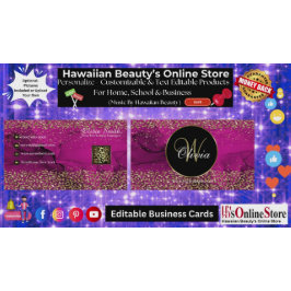 Cartão De Visita Código QR Dourado Rosa Elegante Monograma