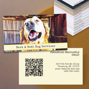 Cartão De Visita Código QR e Fotografia de Cão Substituível Persona