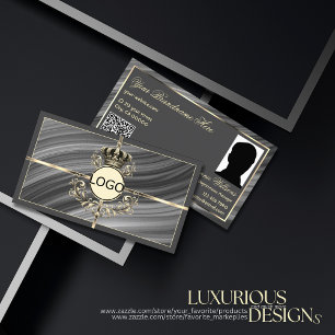 Cartão De Visita Código QR e Fotografia do logotipo Dourado da Smar