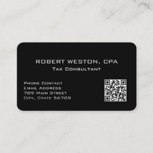 Cartão De Visita Código QR Editável de Contador Fiscal Profissional