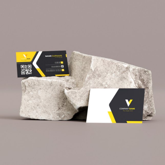 Cartão De Visita Código Qr Elegante Moderno (Criador carregado)