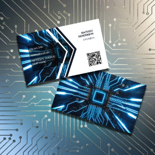 Cartão De Visita Código QR Elegante para Engenheiro técnico simples