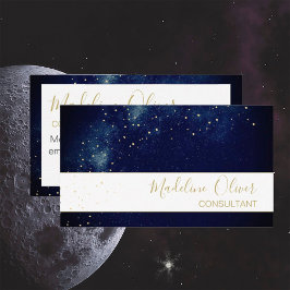 Cartão De Visita Código QR Elegante Professional Starry Night Sky