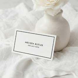 Cartão De Visita Código QR Elegante Profissional Preto e Branco