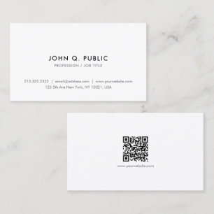 Cartão De Visita Código QR Elegante Simples Moderno e Profissional