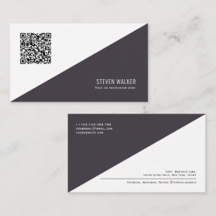 Cartão De Visita Código QR Empresa profissional moderna minimalist
