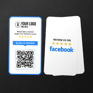 Cartão De Visita Código QR Escaneável de 5 Estrelas do Facebook Bus
