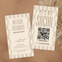 Código QR Escaneável Retro Bege Groovy para Redes