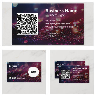 Cartão De Visita Código QR Escaneável Seu Logotipo Aqui Profissiona