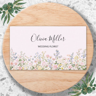 Cartão De Visita Código QR Floral Jardim de Flores Colorido Elegant