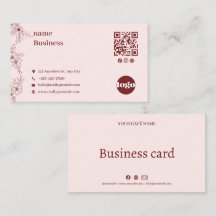 Cartão de Visita Código QR Floral Vintage Elegante