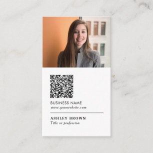 Cartão De Visita Código QR Foto profissional de patrimônio modern