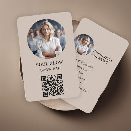 Cartão De Visita Código QR, Foto, Salão