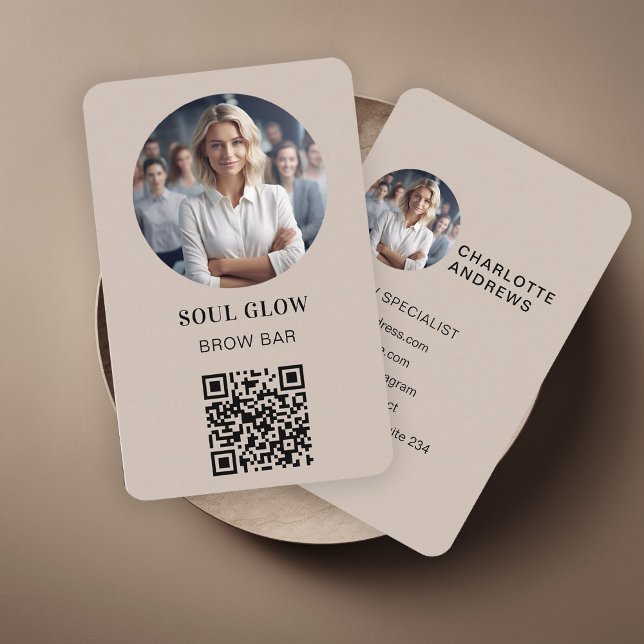 Cartão De Visita Código QR, Foto, Salão (Criador carregado)