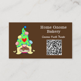 Cartão De Visita Código QR Gnome Home Bakery Chocolate Castanho