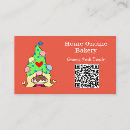 Cartão De Visita Código QR Gnome Home Bakery Laranja