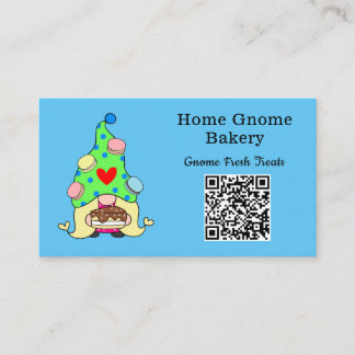 Cartão De Visita Código QR Gnometown Bakery Sky Azul