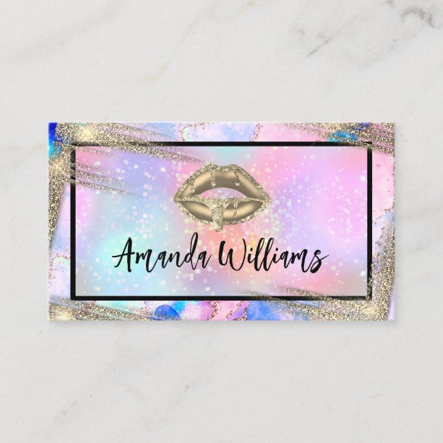 Cartão De Visita Código QR Ícones de mídia social Beleza exclusiva (Frente)