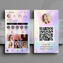 Código QR Instagram do Estilista de Cabelo Holográ