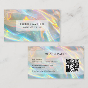 Cartão De Visita Código QR Irediscância Holográfica Elegante Modern